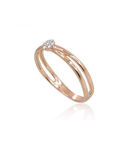 Gold ring 1100691(Au-R+PRh-W)_DI, Red Gold 585°, Rhodium (Plating) , Diamonds