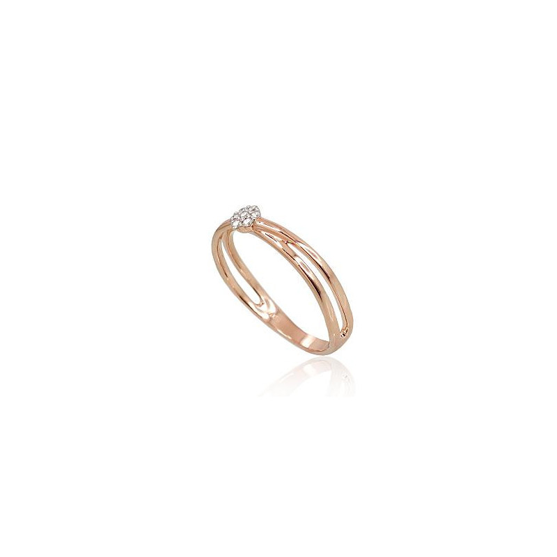 Gold ring 1100691(Au-R+PRh-W)_DI, Red Gold 585°, Rhodium (Plating) , Diamonds