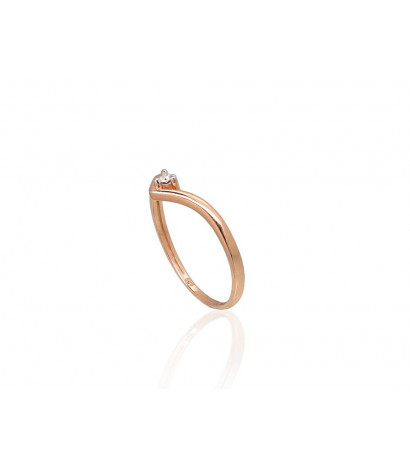 Gold ring 1100945(Au-R+PRh-W)_DI, Red Gold 585°, Rhodium (Plating) , Diamonds