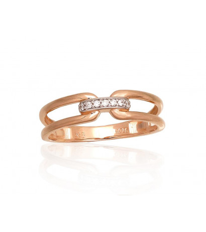 Gold ring 1100946(Au-R+PRh-W)_DI, Red Gold 585°, Rhodium (Plating) , Diamonds