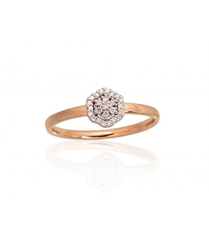 Gold ring 1100944(Au-R+PRh-W)_DI, Red Gold 585°, Rhodium (Plating) , Diamonds