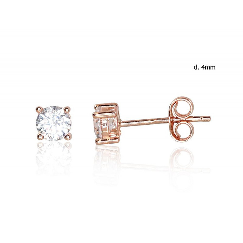 Gold classic studs earrings 1201188(Au-R)_CZ, Red Gold 585°, Zirkons