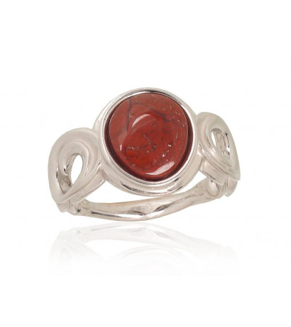 Silver ring 2101729(PRh-Gr)_JA-BR, Silver 925°, Rhodium (Plating), Jasper