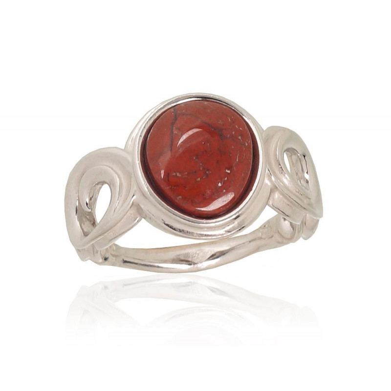 Silver ring 2101729(PRh-Gr)_JA-BR, Silver 925°, Rhodium (Plating), Jasper