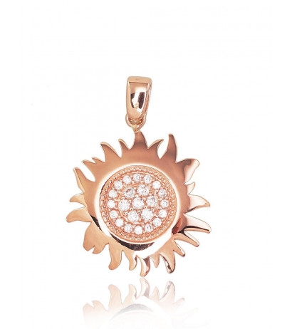 Gold pendant 1300649(Au-R)_CZ, Red Gold 585°, Zirkons