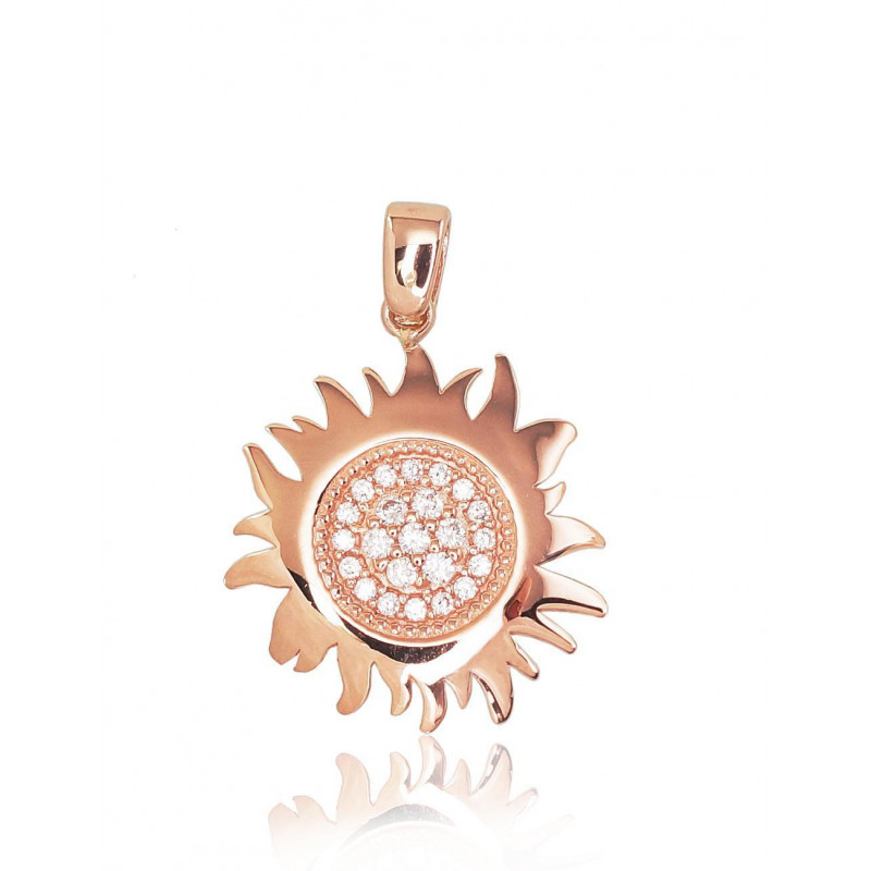 Gold pendant 1300649(Au-R)_CZ, Red Gold 585°, Zirkons