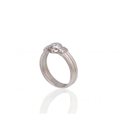 Silver ring 2101796(PRh-Gr)_CZ, Silver 925°, Rhodium (Plating), Zirkons