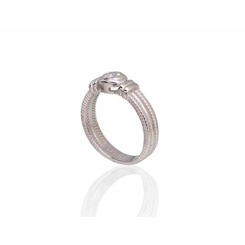 Silver ring 2101796(PRh-Gr)_CZ, Silver 925°, Rhodium (Plating), Zirkons