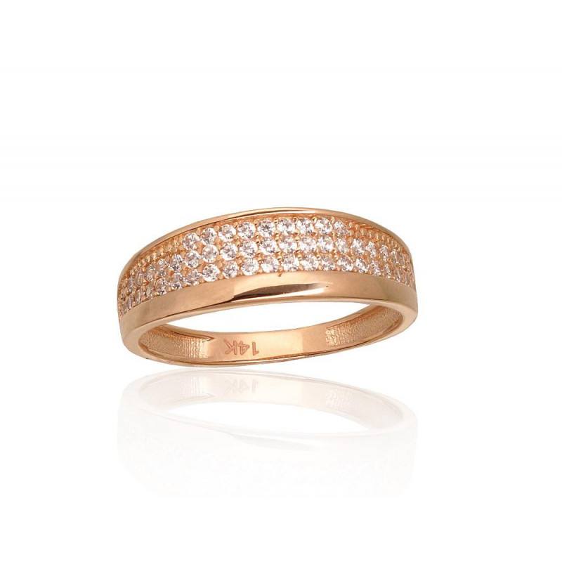 Gold ring 1100835(Au-R)_CZ, Red Gold 585°, Zirkons