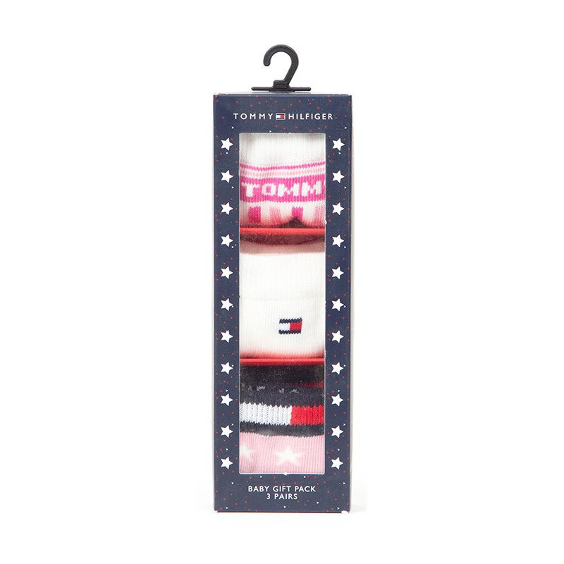 Tommy Hilfiger Baby Sock 3P Stars And S Pink Combo 701210510 002 015 (TH314-b) kojinės