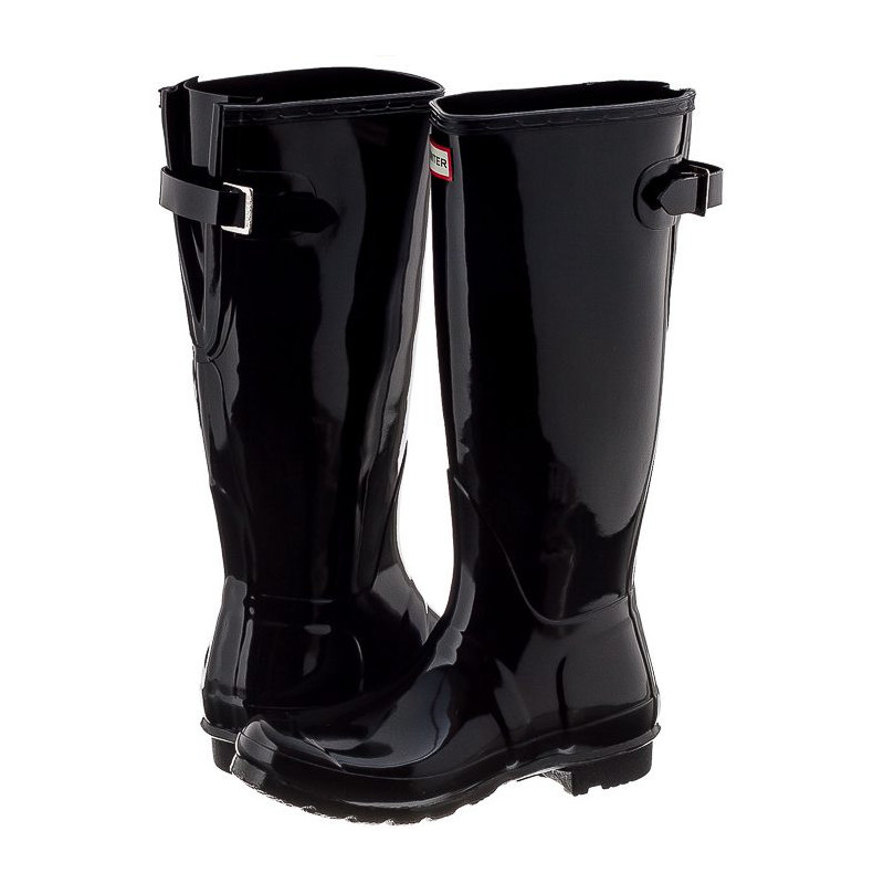 hunter short gloss black rain boots