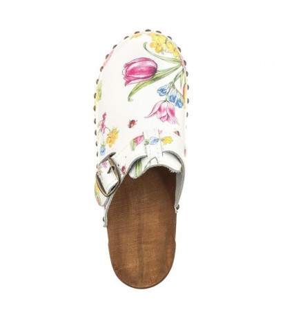 Buxa Białe PE15 Gucci Kwiatki Motyw (BX11-a) Women's Shoes/Flip Flops