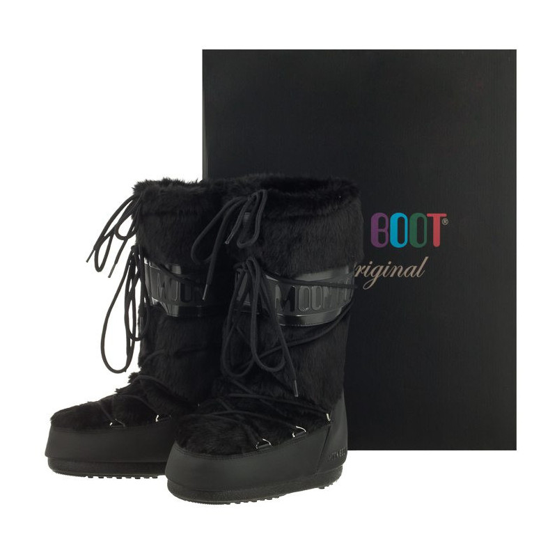 Moon Boot Icon Faux Fur Black 1408900 N001 (MB43-a) batai