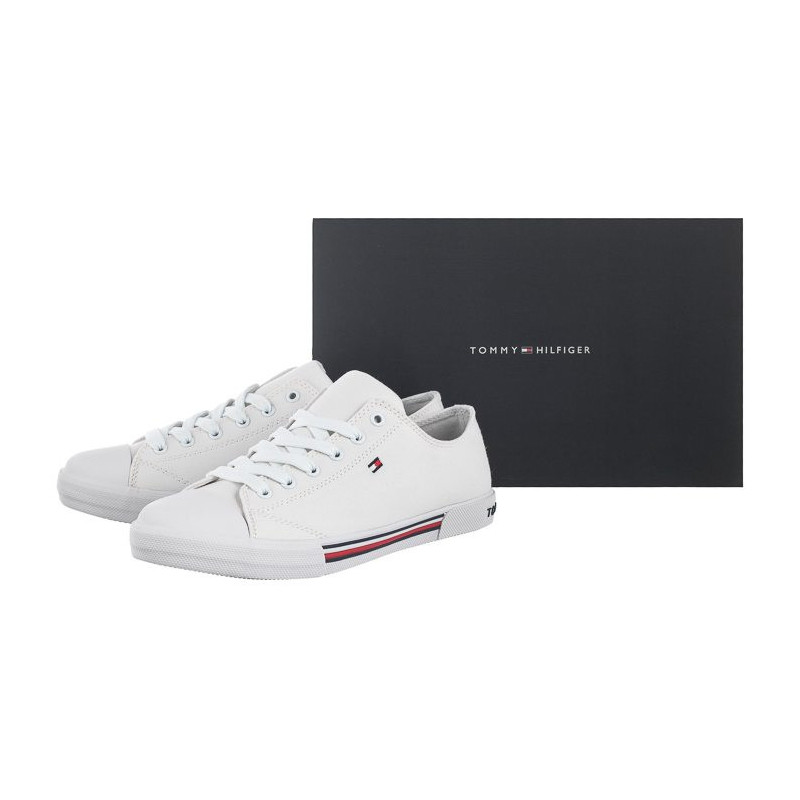 Tommy Hilfiger Low Cut Lace-Up Sneaker T3X4-30692-0890 100 White (TH79-a) sporta apavi