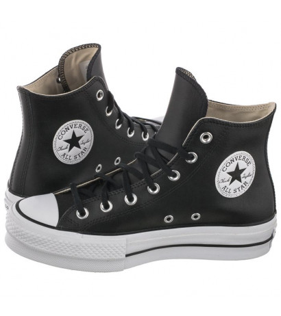 Converse CT All Star Lift Clean Hi Black/Black/White 561675C (CO446-a) kingad