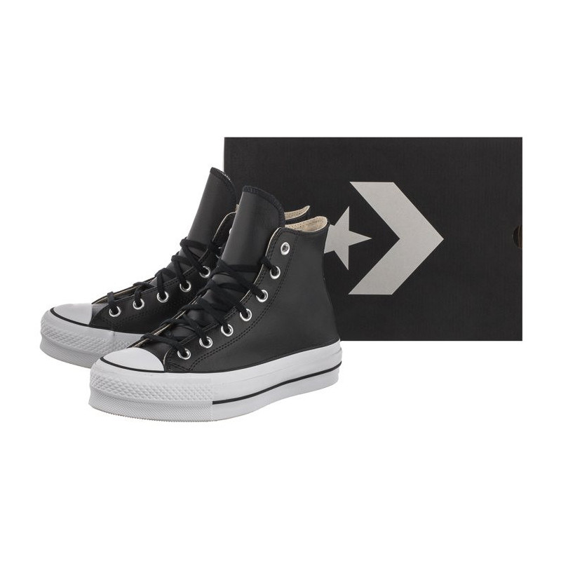 Converse CT All Star Lift Clean Hi Black/Black/White 561675C (CO446-a) bateliai