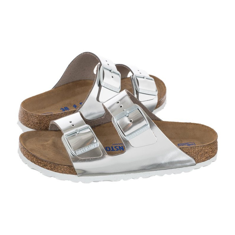 Birkenstock Arizona BS Soft Footbed Silver 1005961 (BK145-b) Moteriški batai/šlepetės