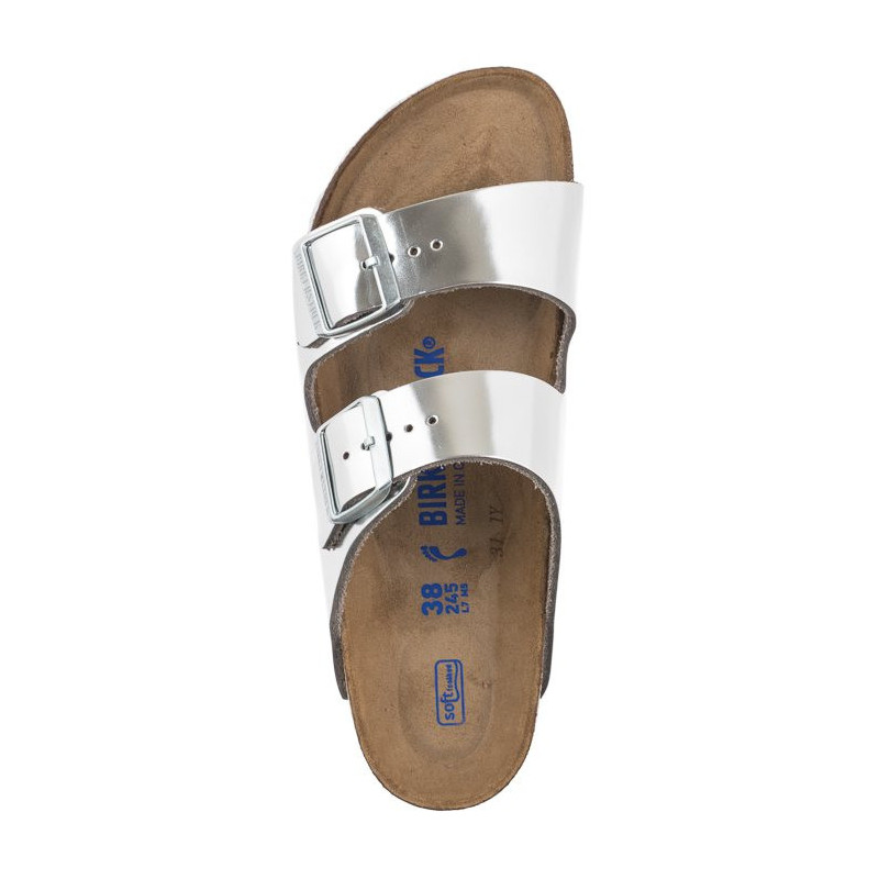 Birkenstock Arizona BS Soft Footbed Silver 1005961 (BK145-b) Women's Shoes/Flip Flops