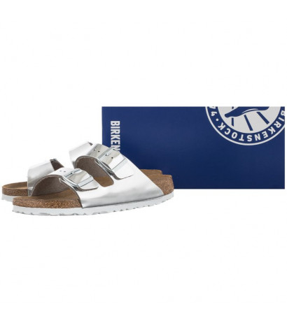 Birkenstock Arizona BS Soft Footbed Silver 1005961 (BK145-b) Women's Shoes/Flip Flops