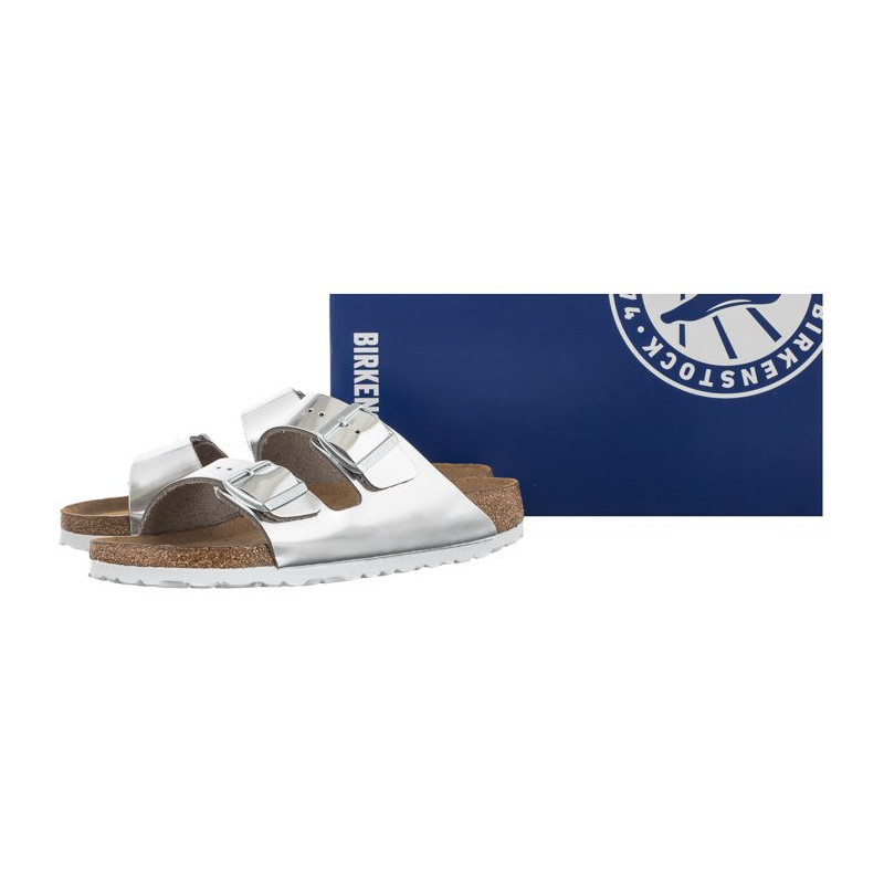 Birkenstock Arizona BS Soft Footbed Silver 1005961 (BK145-b) Moteriški batai/šlepetės