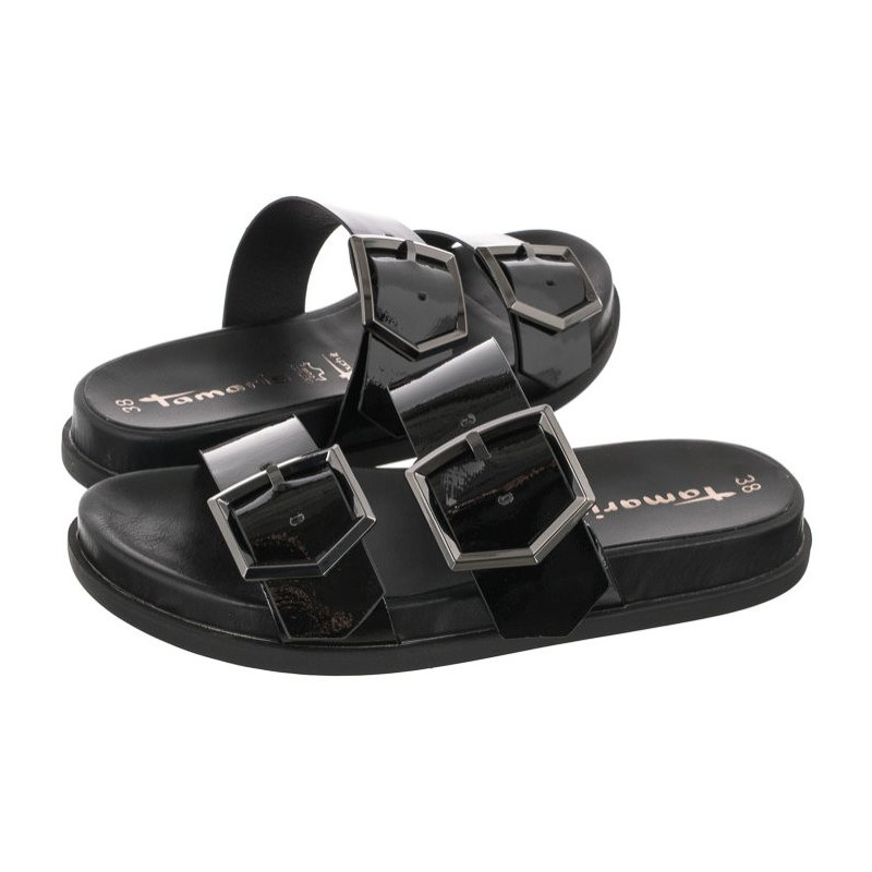 Tamaris Czarne 1-27246-36 018 Black Patent (TM339-a) Sieviešu apavi/Flip Flops