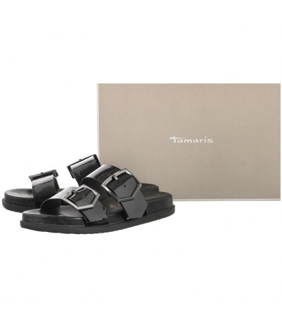 Tamaris Czarne 1-27246-36 018 Black Patent (TM339-a) Sieviešu apavi/Flip Flops