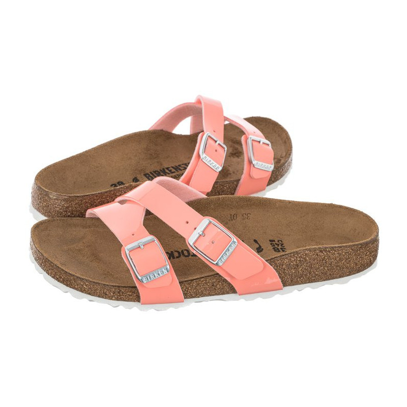 birkenstock patent coral peach