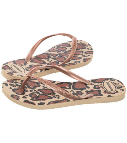 Havaianas Slim Animals FC Sand Grey/Rose Go 4103352-4879 (HI34-a) flip flops