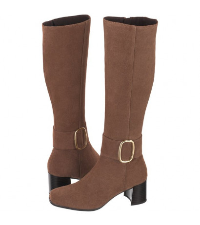 Caprice Brązowe 9-25516-27 343 Taupe Suede (CP276-a) boots