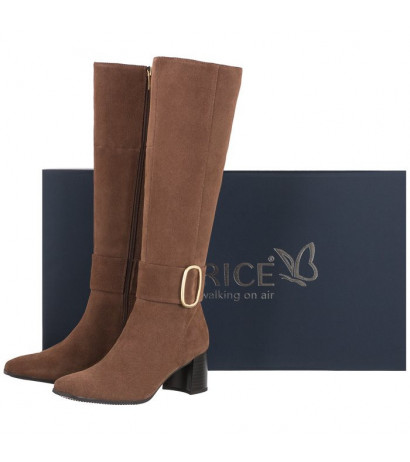 Caprice Brązowe 9-25516-27 343 Taupe Suede (CP276-a) boots