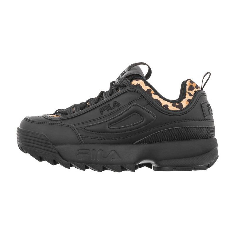 fila plain black shoes