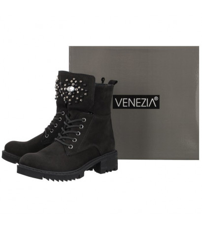 Venezia Czarne 12105-61 NUB BLACK (VE578-a) boots