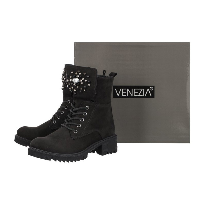 Venezia Czarne 12105-61 NUB BLACK (VE578-a) boots