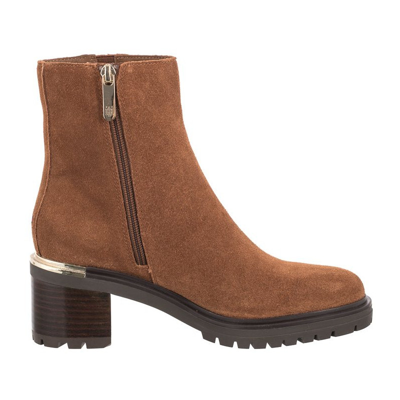 Tommy Hilfiger Outdoor Mid Heel Boot Natural Cognac FW0FW05940 GTU (TH322-a) batai