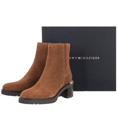 Tommy Hilfiger Outdoor Mid Heel Boot Natural Cognac FW0FW05940 GTU (TH322-a) kurpes