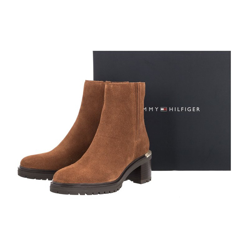 Tommy Hilfiger Outdoor Mid Heel Boot Natural Cognac FW0FW05940 GTU (TH322-a) kurpes