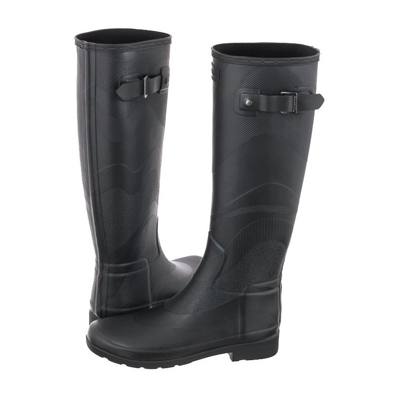 Hunter Refined Tall Wave Texture Black WFT2047RMA (HU46-a) rubber boots