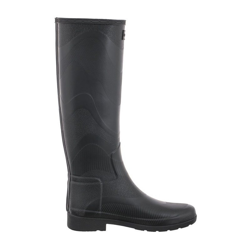 Hunter Refined Tall Wave Texture Black WFT2047RMA (HU46-a) rubber boots