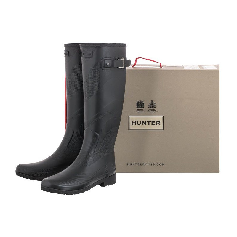 Hunter Refined Tall Wave Texture Black WFT2047RMA (HU46-a) rubber boots