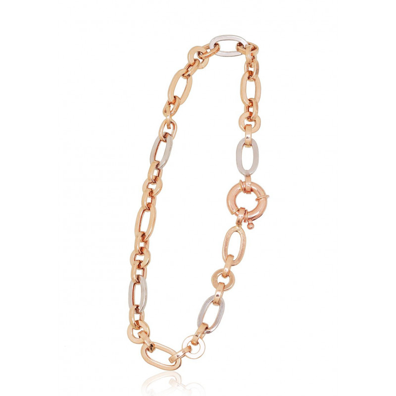 Gold bracelet 1600056(Au-R+PRh-W), Red Gold 585°, Rhodium (Plating)