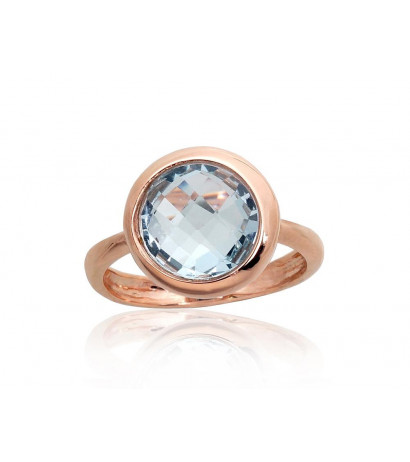 Gold ring 1100959(Au-R)_TZLB, Red Gold 585°, Sky Blue Topaz