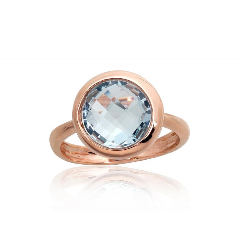 Gold ring 1100959(Au-R)_TZLB, Red Gold 585°, Sky Blue Topaz