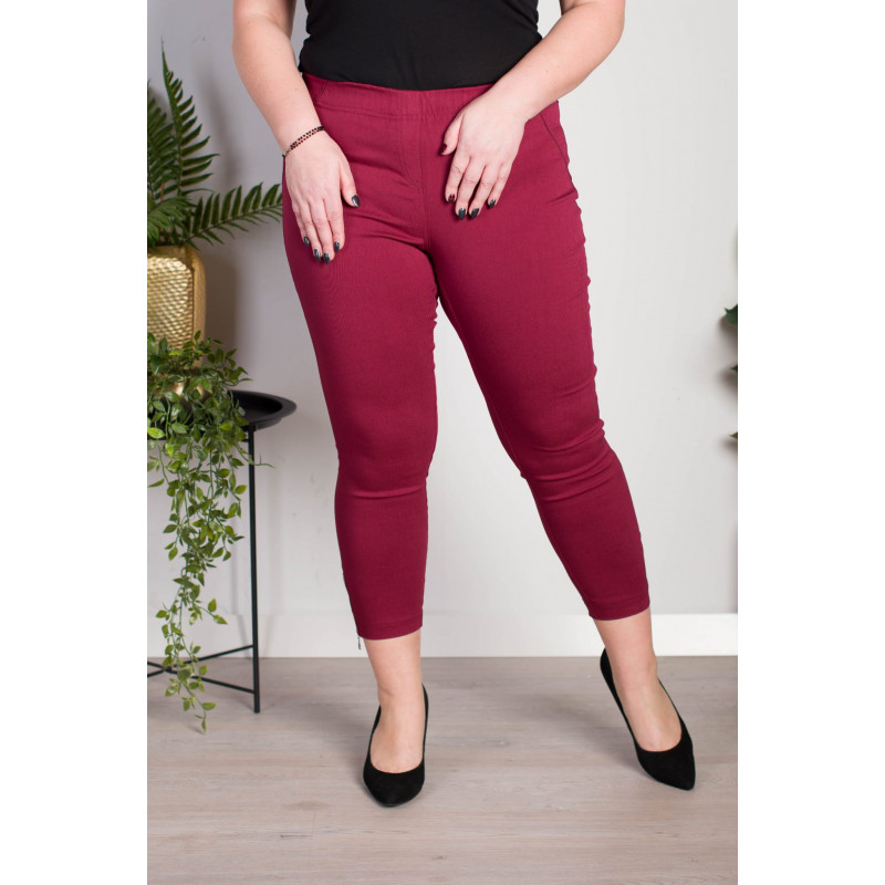 Elastic trousers with raised waist BENGALINY 04 Burgundy