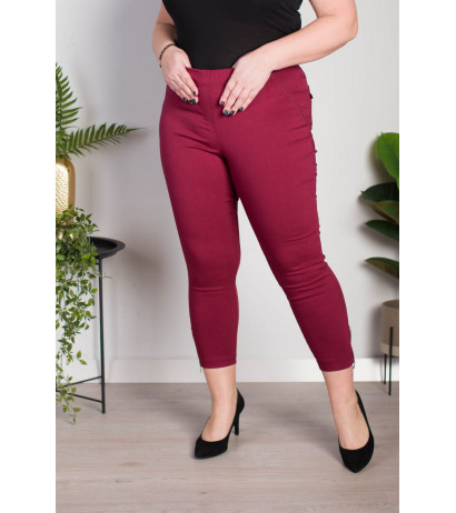 Elastic trousers with raised waist BENGALINY 04 Burgundy