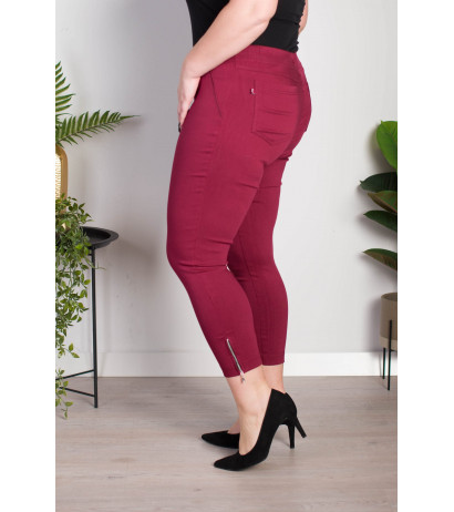 Elastic trousers with raised waist BENGALINY 04 Burgundy