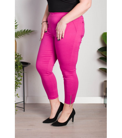 Elastic trousers with raised waist BENGALINY 04 Fuchsia