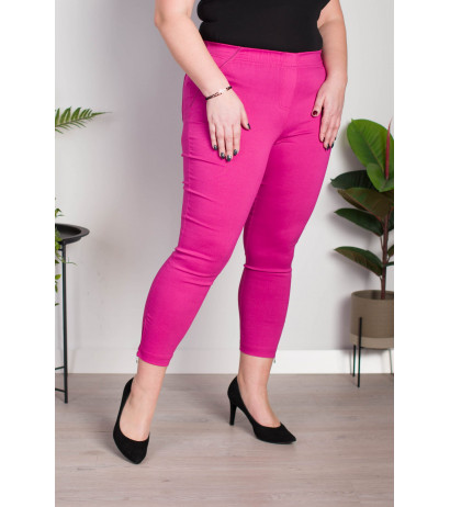 Elastic trousers with raised waist BENGALINY 04 Fuchsia