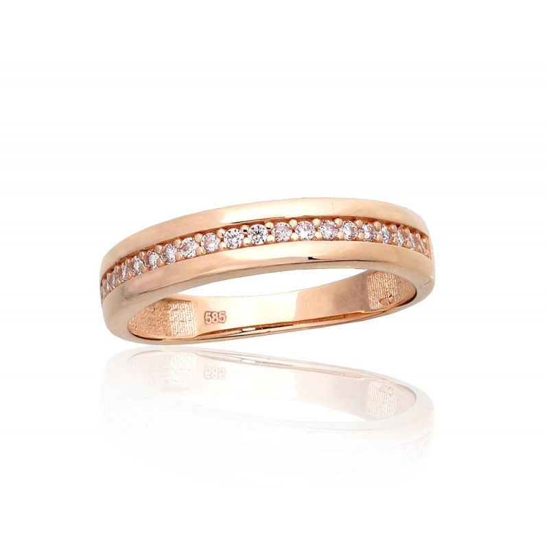 Gold ring 1100970(Au-R)_CZ, Red Gold 585°, Zirkons