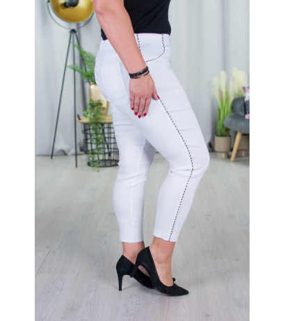 Elastic trousers with raised waist BENGALINY 06 White