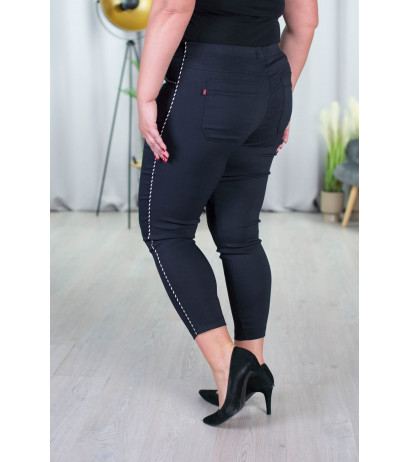 Elastic trousers with raised waist BENGALINY 06 K10 Black